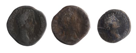 Marcus Aurelius AE SestertiusRome, Struck under Commodus, 180 AD.DIVVS M ANTONINVS PIVS legend