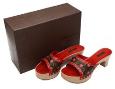 A pair of Louis Vuitton cherry blossom mules