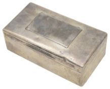 A George V silver table cigarette box