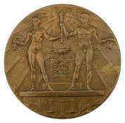 A bronze 1928 Amsterdam Olympics Games participation medal,