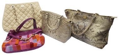 A collection of designer bags