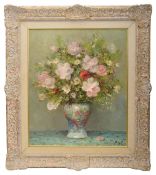 Marcel Dyf (Fr. 1899-1985) 'Roses and Anemones (still life of vase with flowers)'