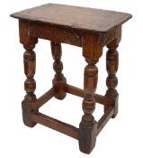 A Charles I and later oak joint stool