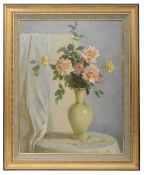 Russian school, 20th c 'Still life with flowers', oil on canvas