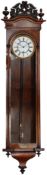 A large and impressive late 19th century German figured walnut cased wall regulator by Lenzkirch
