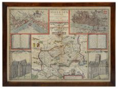 Middlesex. John Speed (1552-1629) and John Norden, 17th c engraving