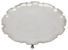 A large George V silver salver