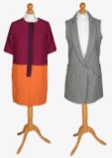 Victoria Beckham wool felt waistcoat;V Beckham colourblock shift dress