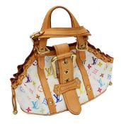 A Louis Vuitton white multicoloured Theda GM top handle bag
