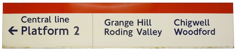 A London Underground enamel direction sign for the Central line
