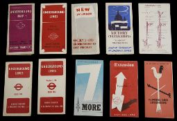 Ten late 1930s/1940s London Underground folding pocket maps