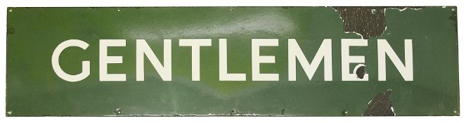 A BR(S) enamel sign displaying 'GENTLEMEN'