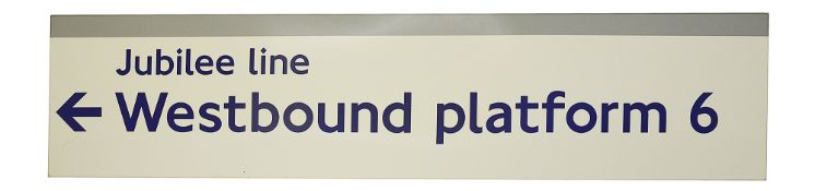 A London Underground enamel direction sign Jubilee line