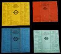 Four 1925-30 Stingemore-designed London Underground folding pocket maps,dated 1925 (red), 1926 (pale