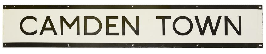 A London Underground enamel station frieze sign for Camden Town
