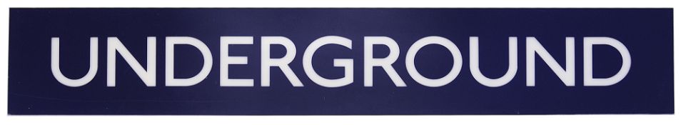 A London Underground sign displaying 'UNDERGROUND'