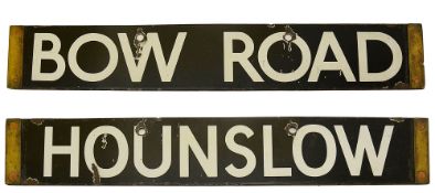 A London Underground enamel cab destination plate for HOUNSLOW