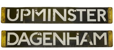 A London Underground Q Stock enamel cab destination plate
