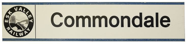 An Esk Valley Railway station sign for Commondale,