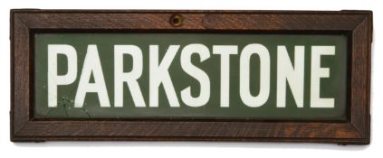 A Southern Railway Lamp Tablet Sign for Parkstone station