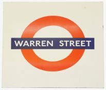A London Underground enamel station roundel for Warren Street