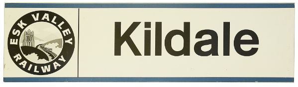 An Esk Valley Railway station sign for Kildale