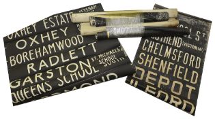 A bundle (6) of linen and other destination blinds dating from 1970s onwards