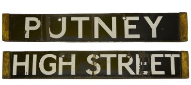 A London Underground Q Stock enamel cab destination plate