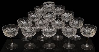 A set of 15 late Victorian champagne glasses