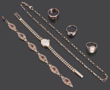 A small collection of mixed 9ct gold jewellery