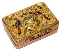 An early 19th Swiss century gold and enamel vinaigrette c.1820