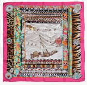 An Hermes silk scarf 'La Femme Aux Semelles de Vent'