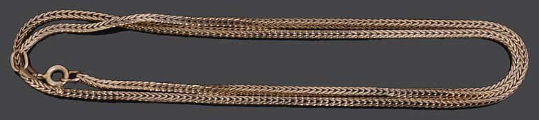 A 9ct gold square section snake link chain