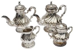 An Italian .800 silver four piece tea and coffee service