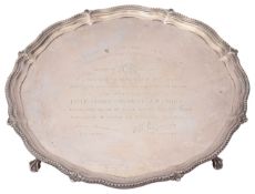 A late Victorian silver salver
