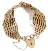 A 9ct gold gate bracelet