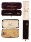 Two Victorian stick pins and another