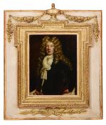 An 18th century reverse glass mezzotint