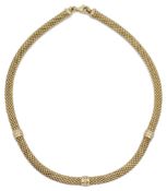 A silver gilt necklace