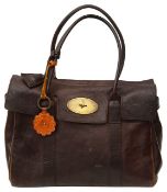 A Mulberry dark brown Bayswater leather handbag