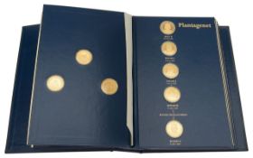 Franklin Mint - The Kings ands Queens Collection of forty three silver gilt medallions
