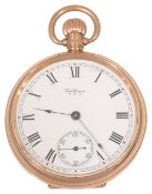 A 9ct gold open faced Waltham pocket watch