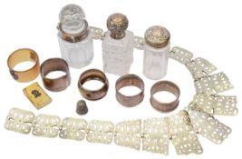 A mixed lot of silver and other items