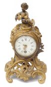 A 19th century French ormolu rococo style mantle clock