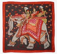 An Hermes silk and cashmere shawl 'Beloved India from Hermes Paris'