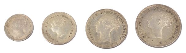 Victoria 1859 four coin Maundy set, young head