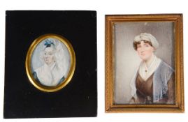British School two portrait miniatures