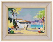 C. R. D'Oyly John (Brit., 1906-1993) 'On the Costa Brava', oil on canvas