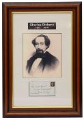 Charles Dickens (1812-1870). An autographed envelope in pen and ink,