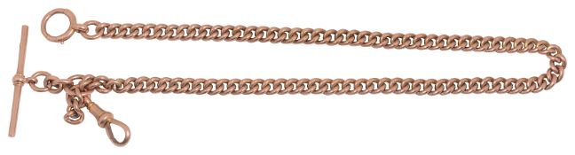 A 9ct rose gold Albert chain